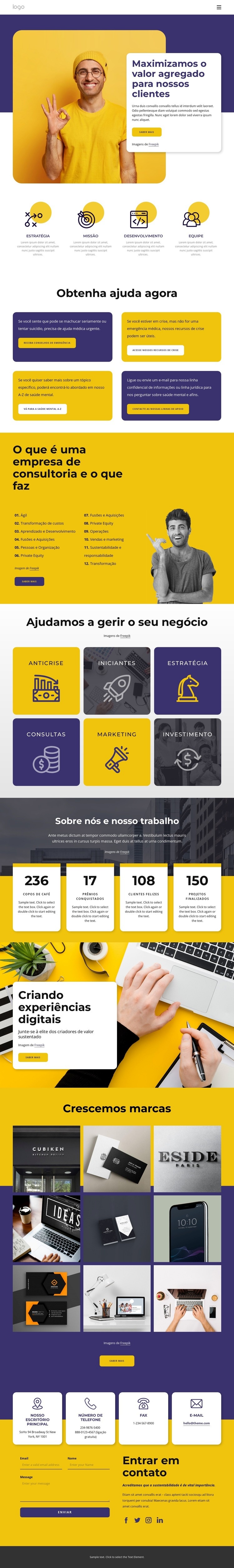 Programas motivacionais e coaching empresarial Landing Page