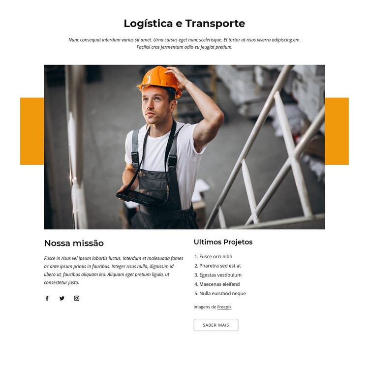 Empresa de logística e transporte Landing Page