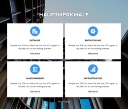 4 Zellen Mit Symbolen Und Texten – Ultimatives WordPress-Theme