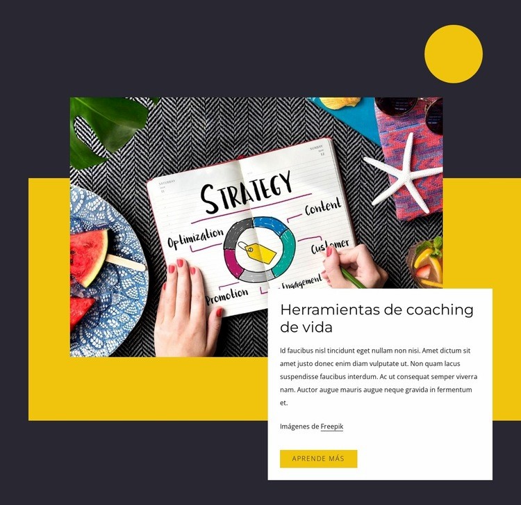 Herramientas de coaching de vida. Creador de sitios web HTML