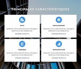 4 Cellules Avec Icônes Et Textes - Inspiration Pour Une Maquette De Site Web