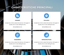 4 Celle Con Icone E Testi Modello Pulito E Minimale