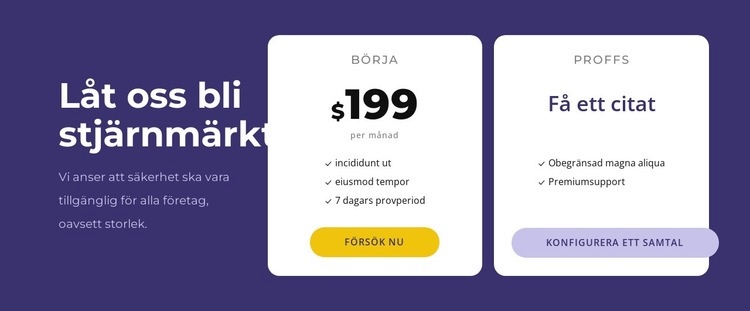 Kreativ design av prisblock HTML-mall