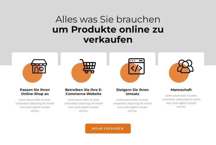 Symbole mit Kreisen im Raster-Repeater Landing Page