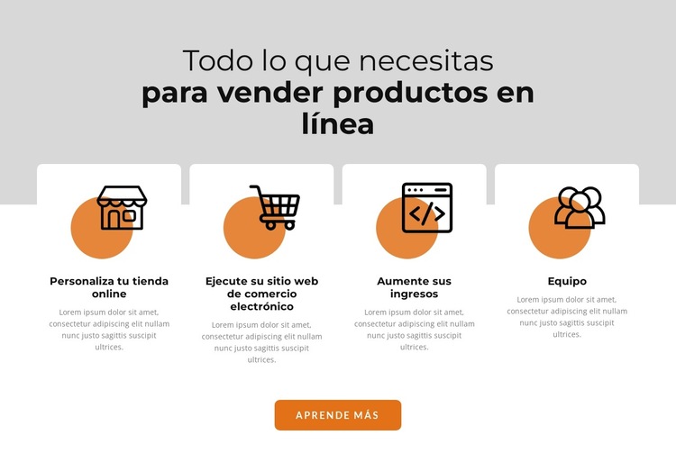 Iconos con círculos en repetidor de cuadrícula Plantilla de sitio web