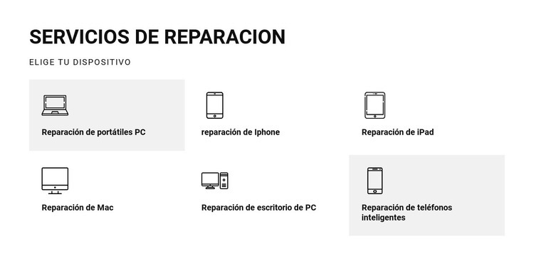 Servicios de reparacion Creador de sitios web HTML