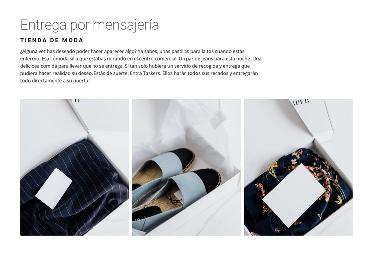 Entrega de una tienda de moda Diseño de páginas web