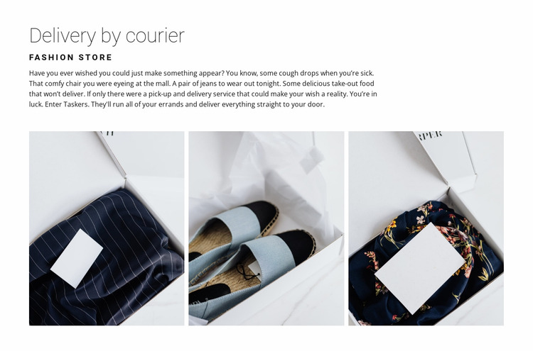 Delivery from a fashion store Html Website Builder