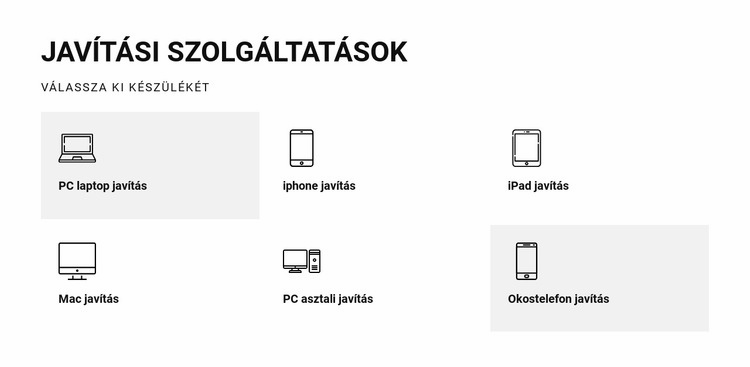 Javítási szolgáltatások Sablon