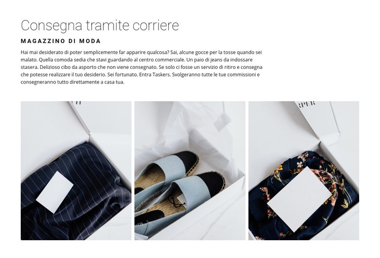 Consegna da un negozio di moda Costruttore di siti web HTML