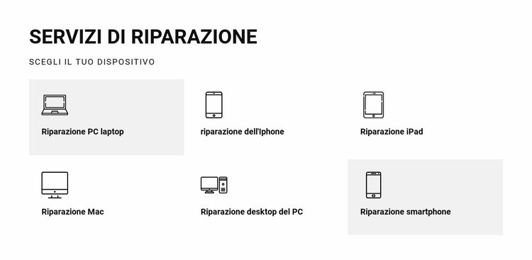 Servizi di riparazione Un modello di pagina