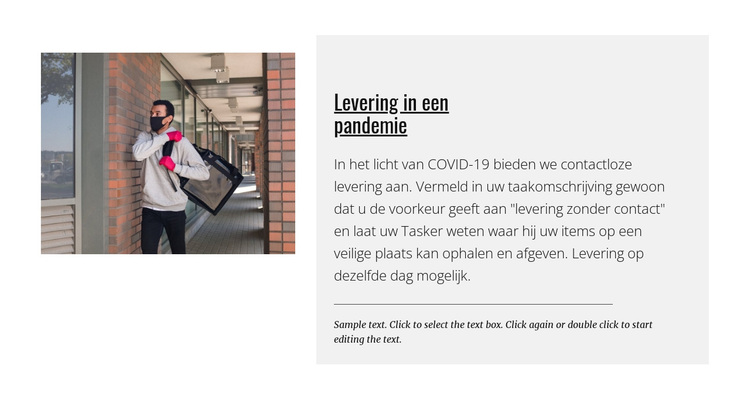 Levering in een pandemie WordPress-thema