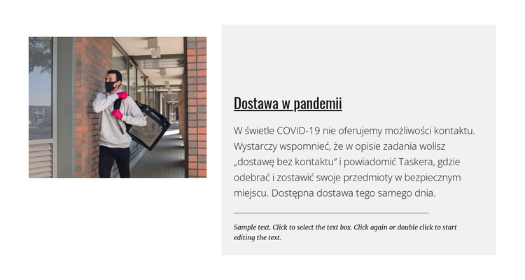 Dostawa w pandemii Motyw WordPress