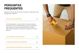 Web Design Para Perguntas Populares Sobre Entrega