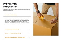 Perguntas Populares Sobre Entrega - Landing Page Profissional Personalizável