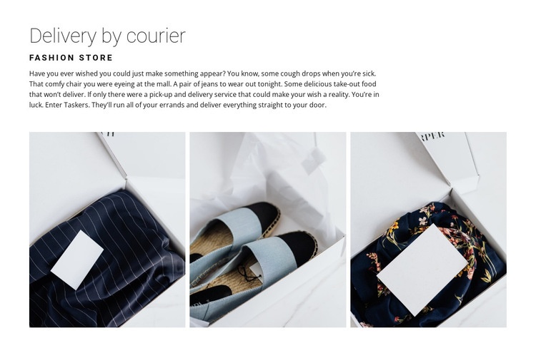 Delivery from a fashion store Squarespace Template Alternative