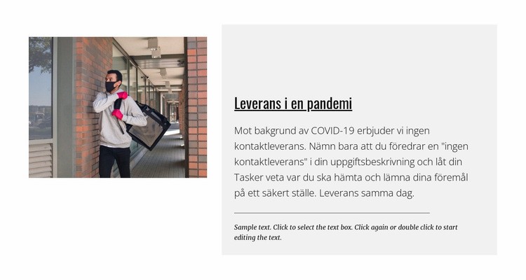 Leverans i en pandemi HTML-mall