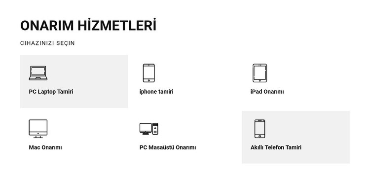 Onarım hizmetleri Bir Sayfa Şablonu