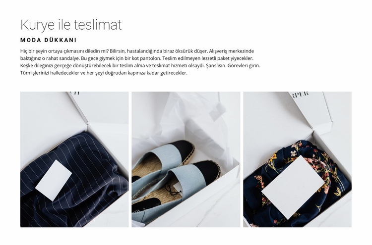 Bir moda mağazasından teslimat Web Sitesi Mockup'ı