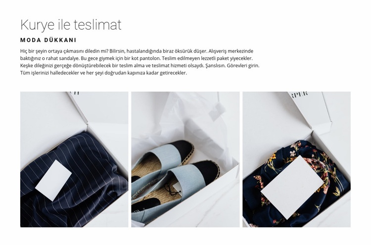 Bir moda mağazasından teslimat Web Sitesi Oluşturucu Şablonları