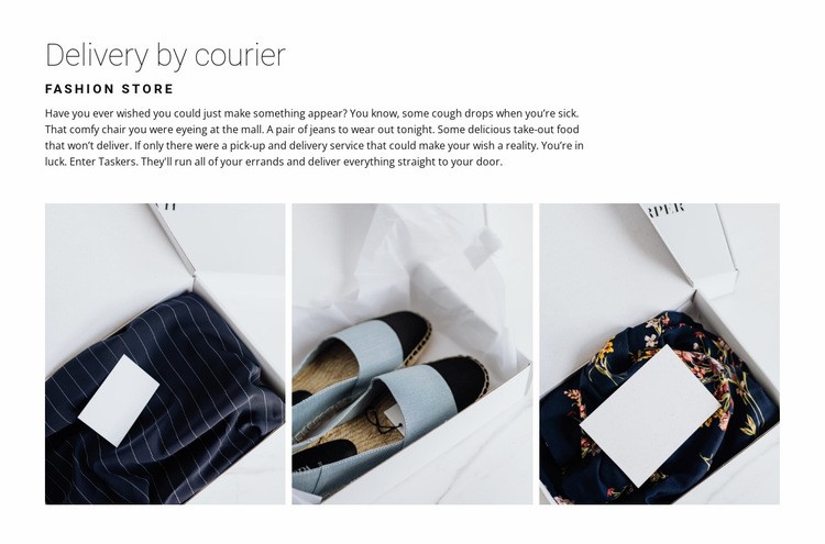 Delivery from a fashion store Web Page Design
