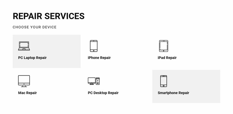 Repair services Website Mockup