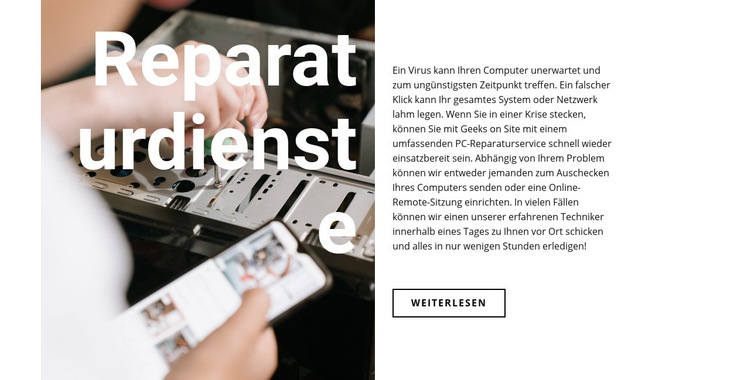 Ihr Assistent mit Computern Website Builder-Vorlagen