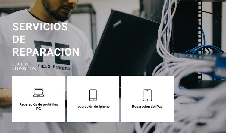 Reparación de cualquier equipo Plantillas de creación de sitios web