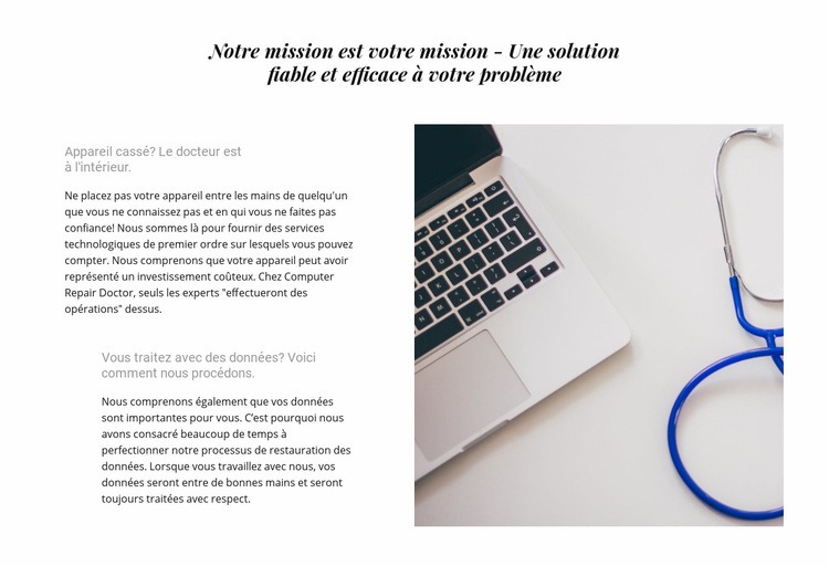 Assistance technique pour votre ordinateur Créateur de site Web HTML