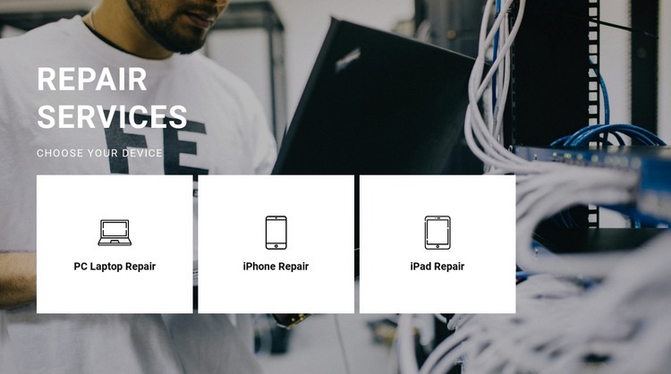Repair of any equipment Wix Template Alternative