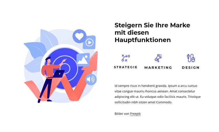 Marken- und Erlebnisdesign Website-Vorlage