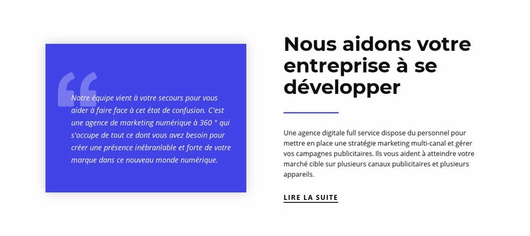 Nous aidons votre entreprise à se développer Maquette de site Web