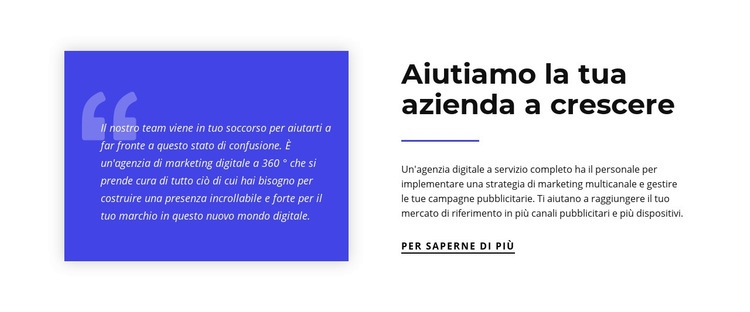 Aiutiamo la tua azienda a crescere Mockup del sito web