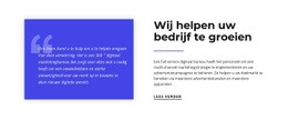 Wij Helpen Uw Bedrijf Te Groeien - Aanpasbare Sjabloon