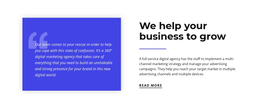 Homepage Sections For We Help Your Business To Grow