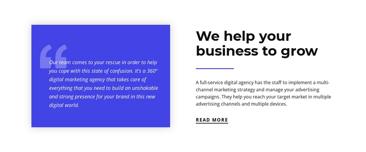 We help your business to grow One Page Template