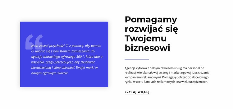 Pomagamy rozwijać się Twojemu biznesowi Makieta strony internetowej