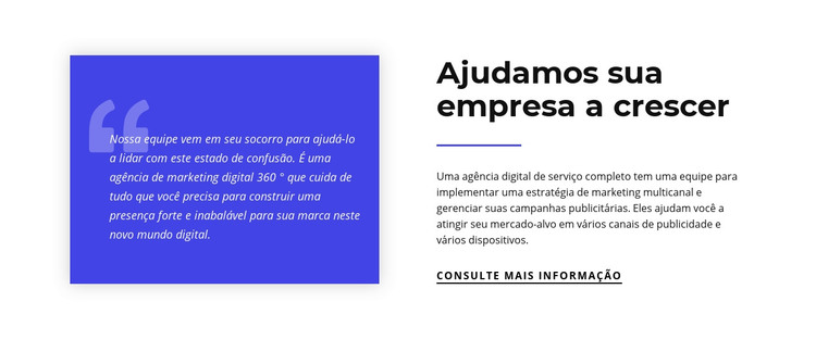 Ajudamos sua empresa a crescer Modelo HTML