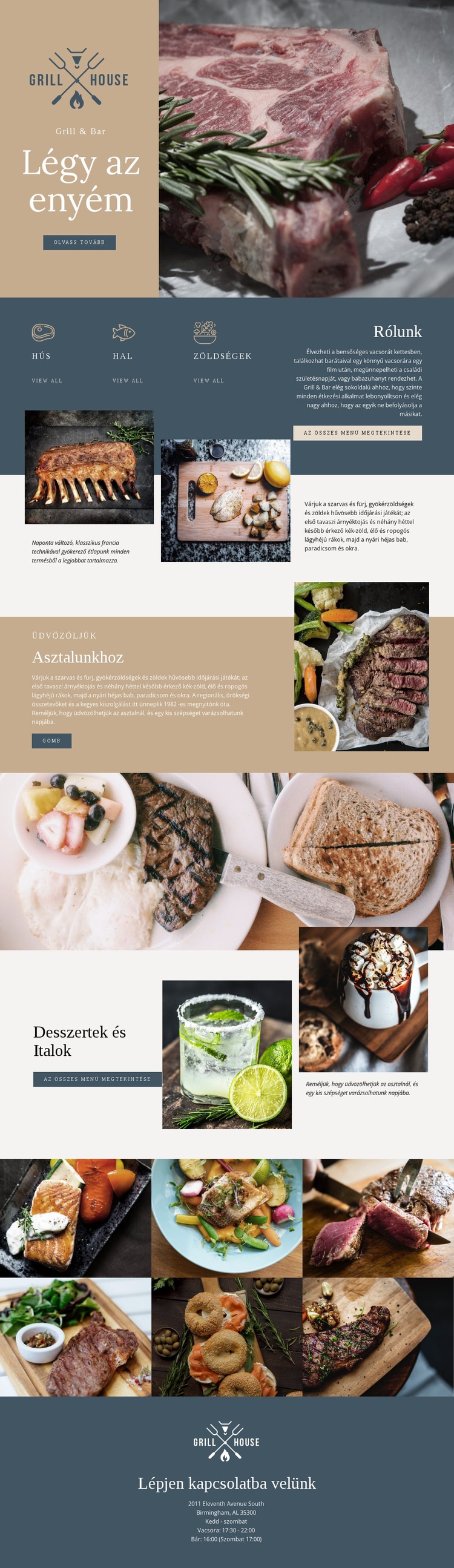 A legjobb grill ház étterem Weboldal tervezés