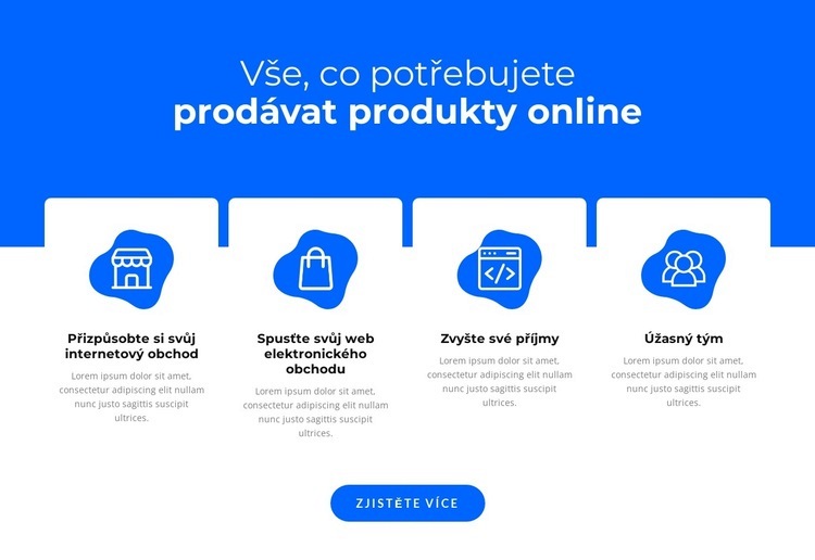 Prodávejte produkty online Šablona webové stránky