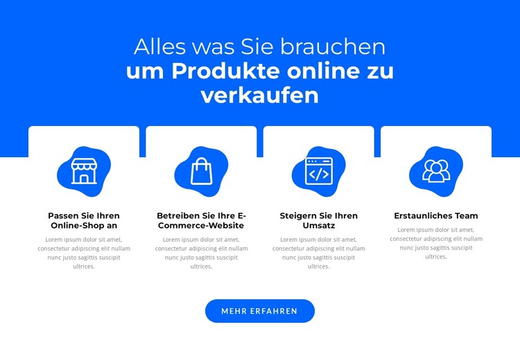 Produkte online verkaufen HTML-Vorlage