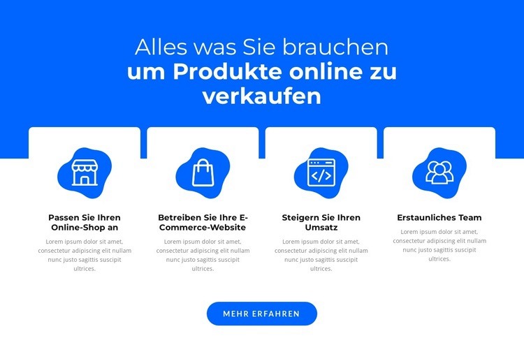 Produkte online verkaufen Landing Page