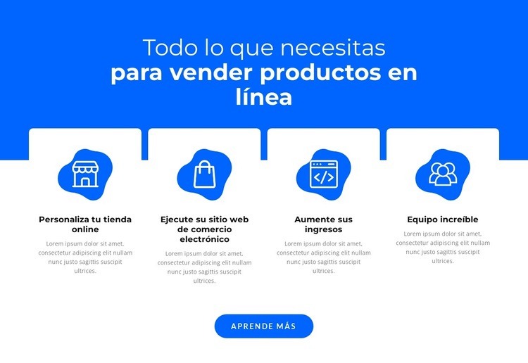 Vender productos en línea Plantillas de creación de sitios web