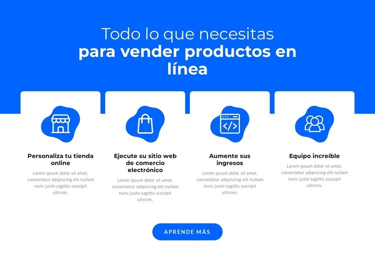 Vender productos en línea Plantilla de una página