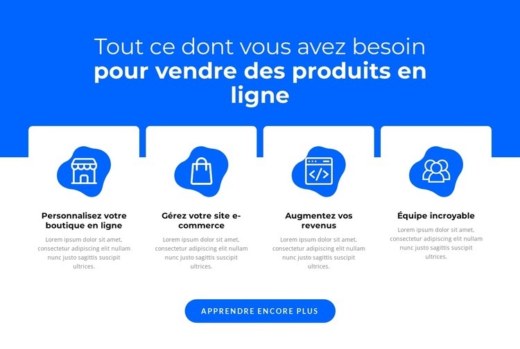 Vendre des produits en ligne Modèles de constructeur de sites Web