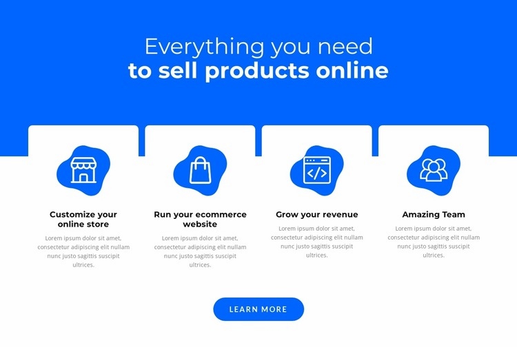 Sell products online Homepage Design