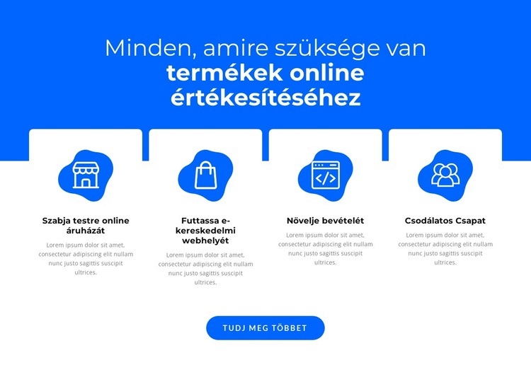 Termékek értékesítése online HTML Sablon