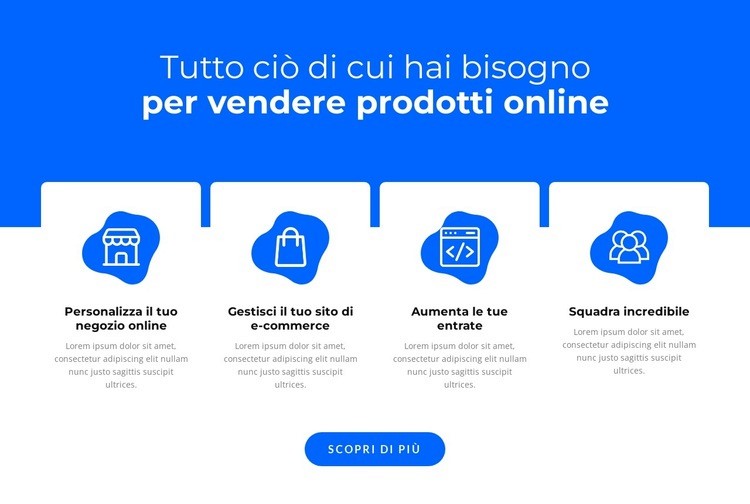 Vendi prodotti online Progettazione di siti web