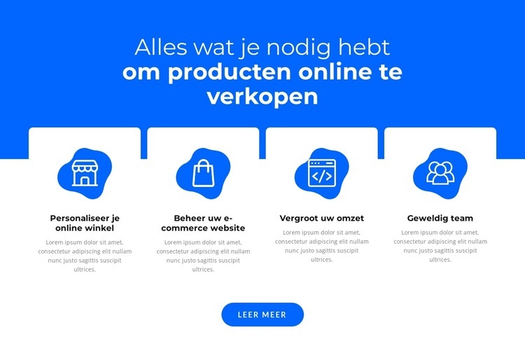 Producten online verkopen Website ontwerp