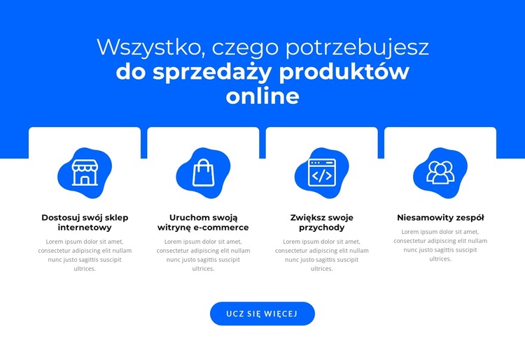 Sprzedawaj produkty online Szablon witryny sieci Web